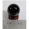 Image 1 : #276-BLACK OBSIDIAN SPHERE BALL + STAND 29.8mm