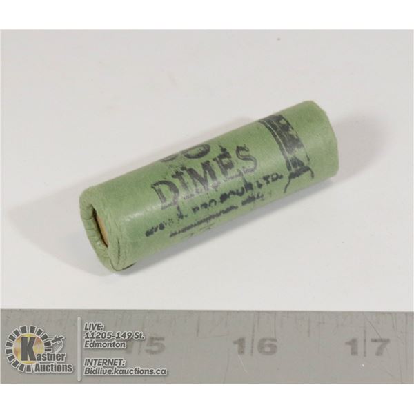 1973  UNCIRCULATED ROLL OF CANADIAN 10 CENTS