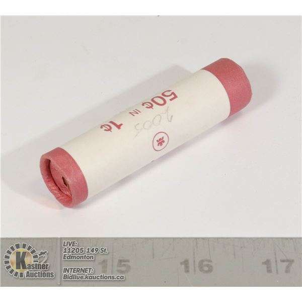 2005 NON-MAGNETIC CANADIAN 1 CENT ROLL RCM SEALED