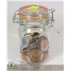 Image 1 : JAR WITH OLD MIXED WORLD COINS & PENNIES