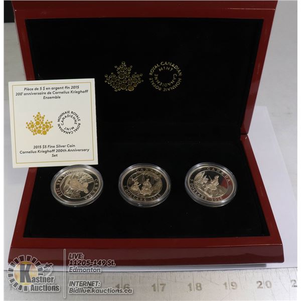 2015 SILVER 2.24oz ASW 3 COIN RCM SET