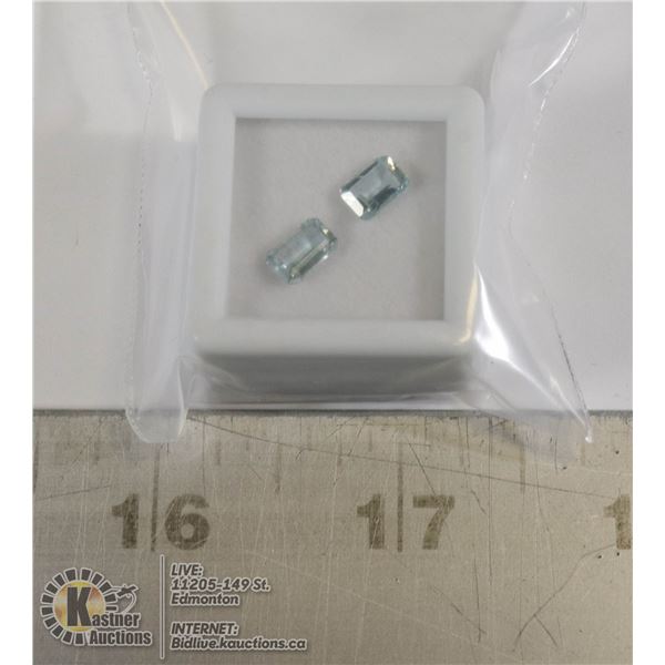 x2 GENUINE AQUAMARINE GEMSTONES