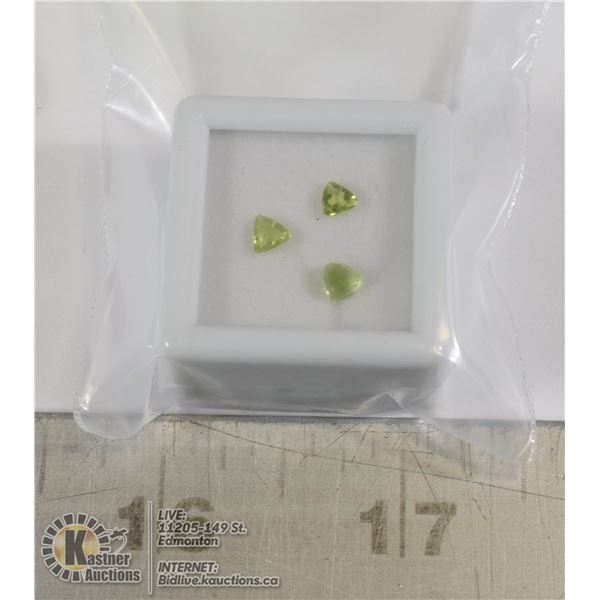 x3 GENUINE PERIDOT GEMSTONES