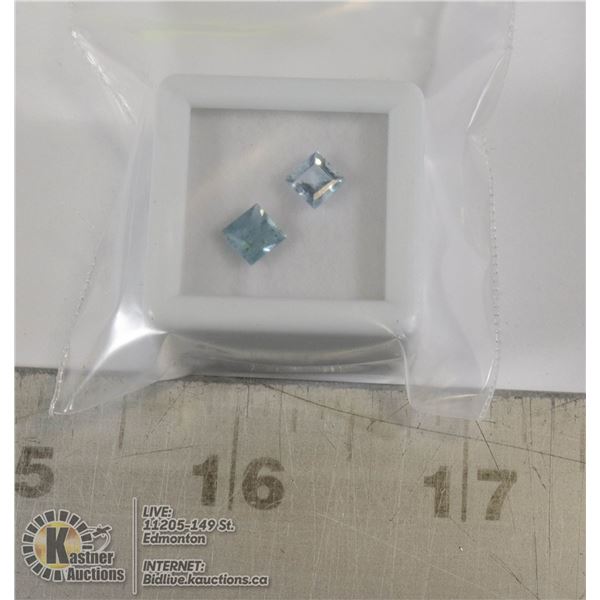 x2 GENUINE AQUAMARINE GEMSTONES