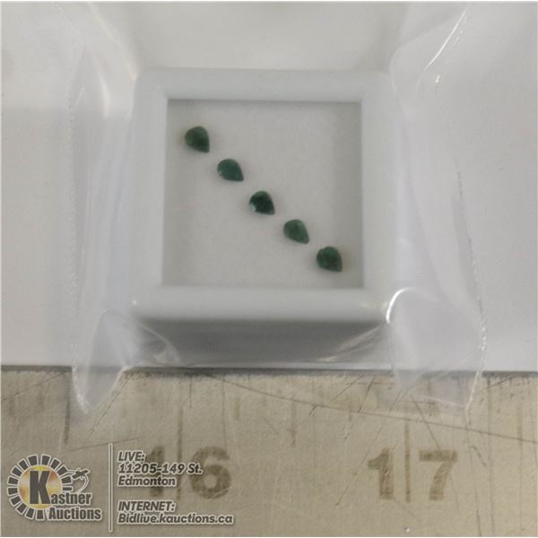 x5 GENUINE EMERALD GEMSTONES