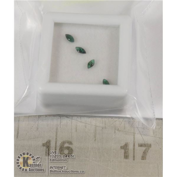 x4 GENUINE EMERALD GEMSTONES