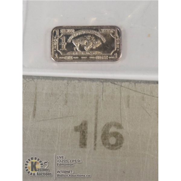 1 GRAM FINE .999 SILVER BUFFALO ART BAR