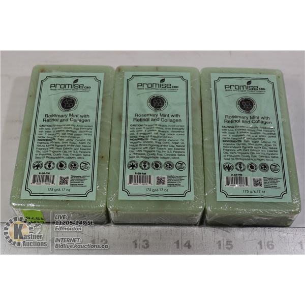 3 BARS OF PROMISE CBD ROSEMARY MINT WITH