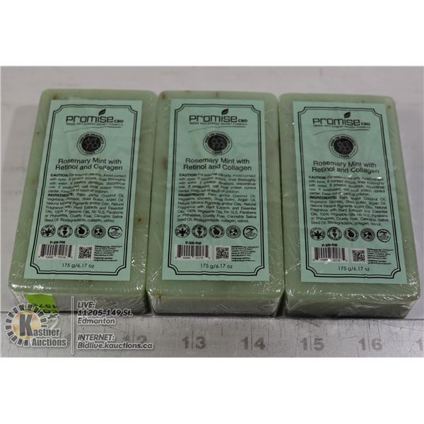 3 BARS OF PROMISE CBD ROSEMARY MINT WITH