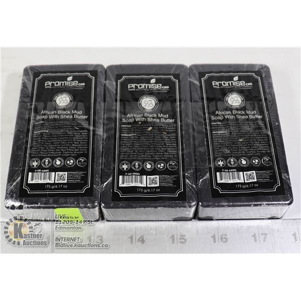 3 BARS OF PROMISE CBD AFRICAN BLACK MUD SOAP