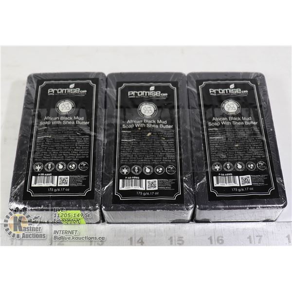 3 BARS OF PROMISE CBD AFRICAN BLACK MUD SOAP