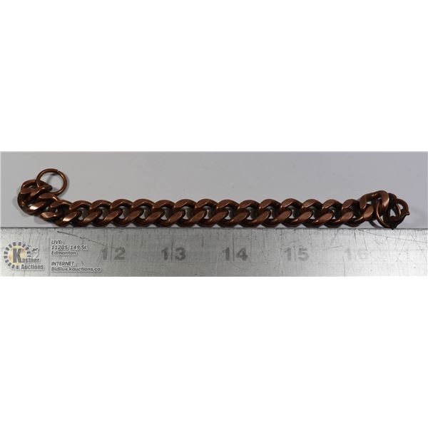 LARGE MENS COPPER CURB LINK BRACELET