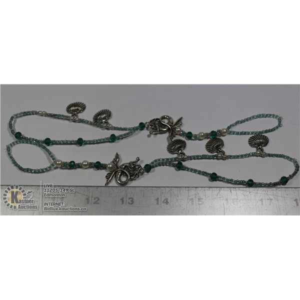 SILVER MERMAID BEADED ANKLETS