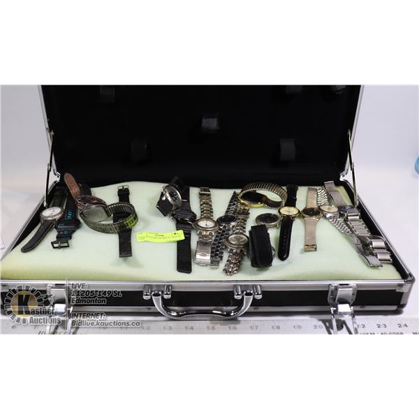 MENS WATCHES IN METAL TRAVEL CASE
