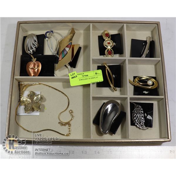 VINTAGE JEWELERY IN DISPLAY