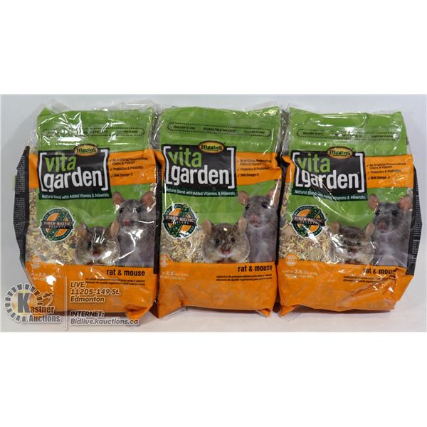 THREE BAGS OF VITA GARDEN RAT AND MOUSE FEED