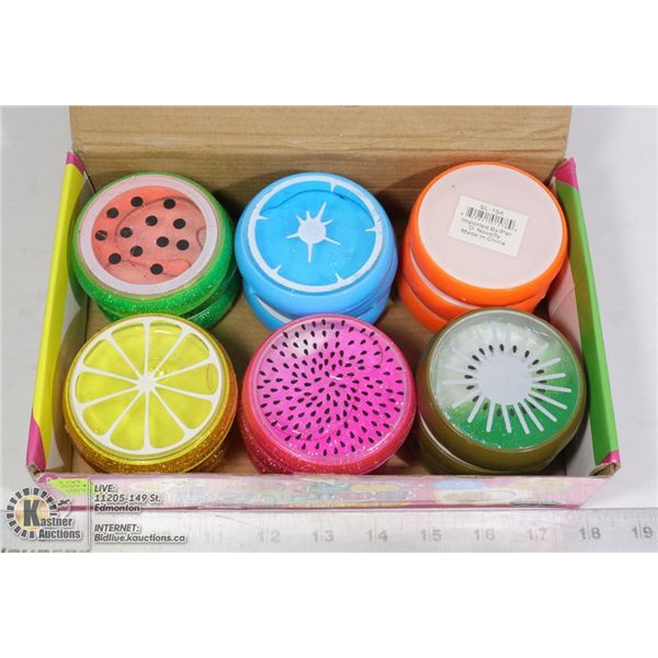 BOX OF 18 BIG FRUIT CRYSTAL MUD