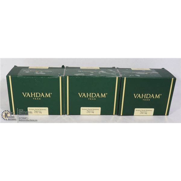3 BOXES OF VAHDAM TEA
