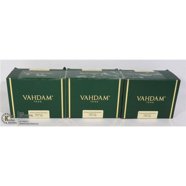 3 BOXES OF VAHDAM TEA