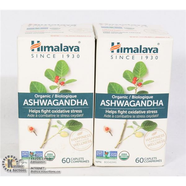TWO BOTTLES HIMALAYA ORGANIC ASHWAGANDHA CAPLETS