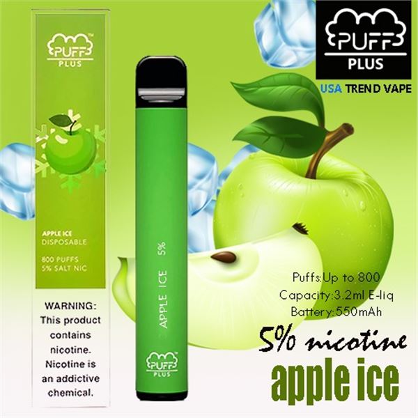 800 PUFFS PLUS E-CIGARETTE APPLE ICE
