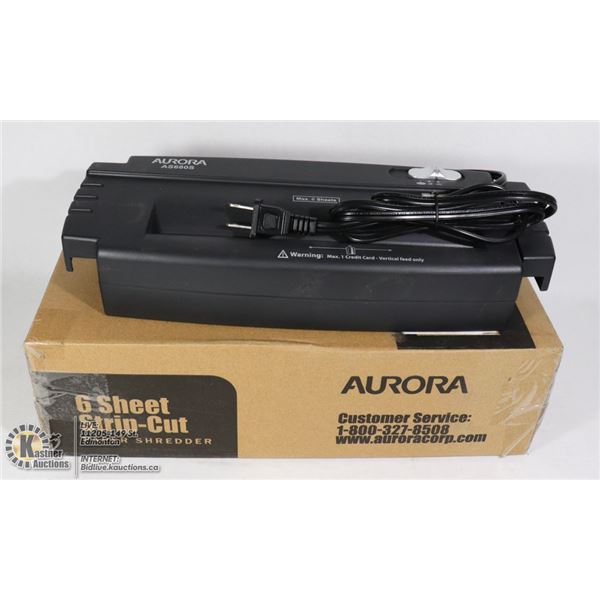 AURORA 6 SHEET STRIP-CUT PAPER SHREDDER