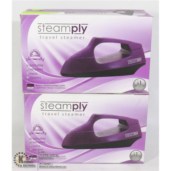 2 NEW PURPLE STEAMPLY TRAVEL STEAMERS