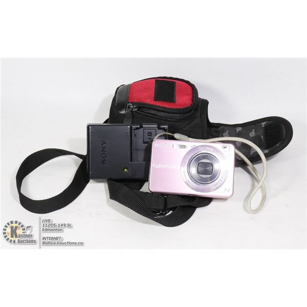 PINK CYBERSHOT CARL ZEISS LENS CAMERA, CHARGER &