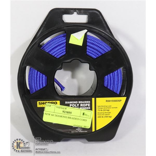 NEW 66' DIAMOND BRAIDED CORD