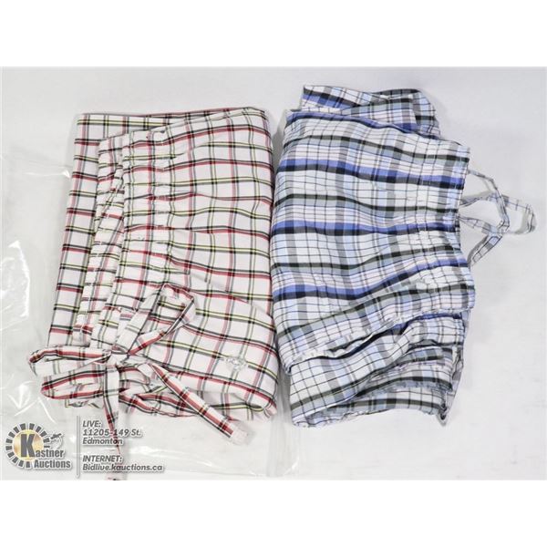 2 PCS OF MEN'S DRAWSTRING PLAID PANTS