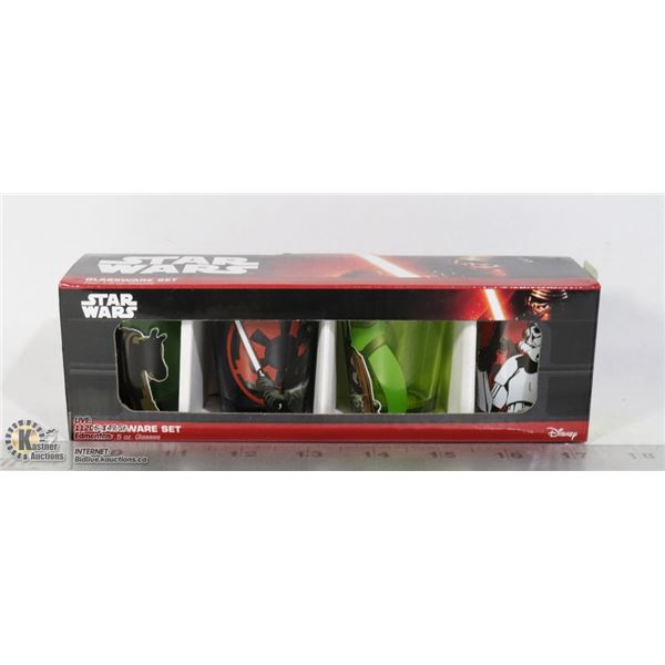 NEW 4PC STAR WARS SHOT GLASS SET