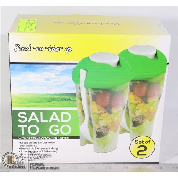 NEW 2 PACK SALAD TO GO TRAVEL SET