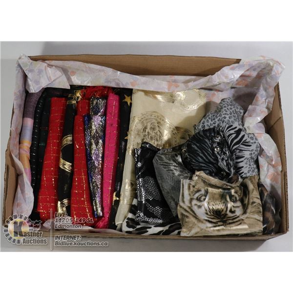 LOT OF 16 LADIES SCARVES/WRAPS.