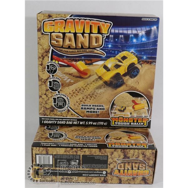 TWO NEW GRAVITY SAND MONSTER TRUCK RALLY SETS