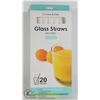 Image 1 : NEW 20PC REUSABLE GLASS STRAWS SET WITH CLEANING