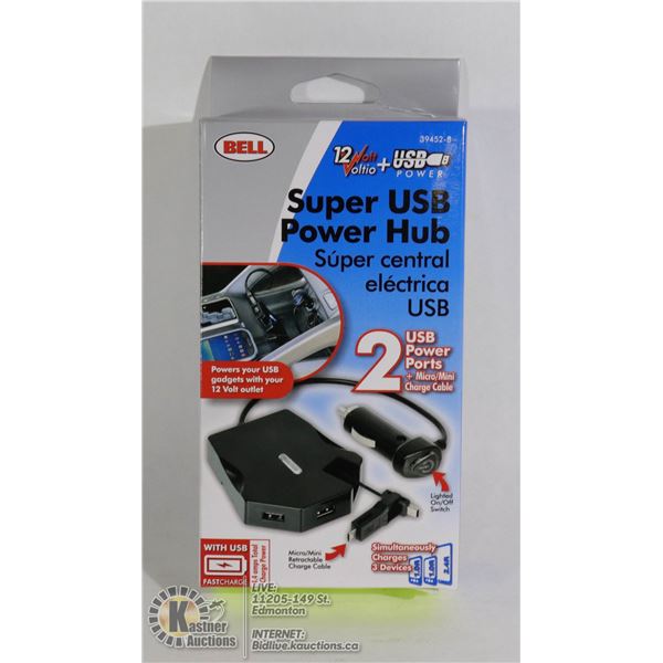 NEW 12V AUTO SUPER USB POWER , 2 USB POWER