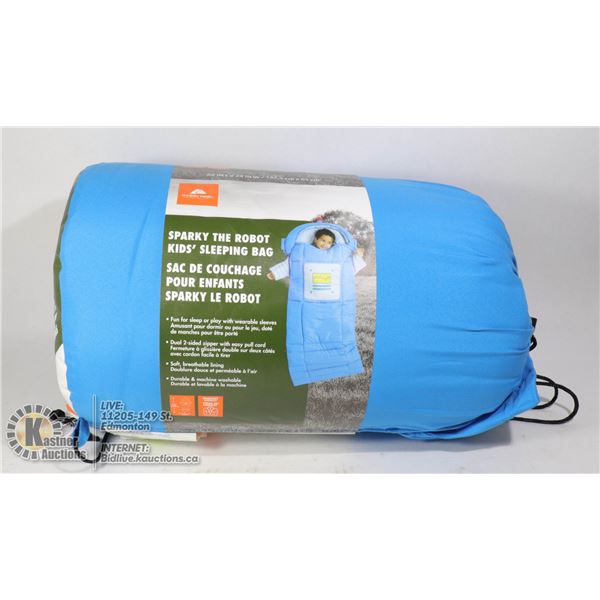 OZARK TRAILS SPARKY THE ROBOT KIDS SLEEPING BAG