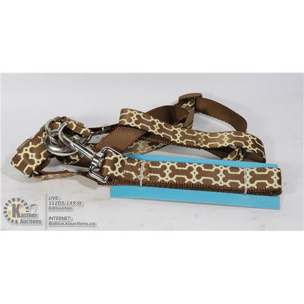 DOG LEASH WITH ADJUSTABLE HARNESS