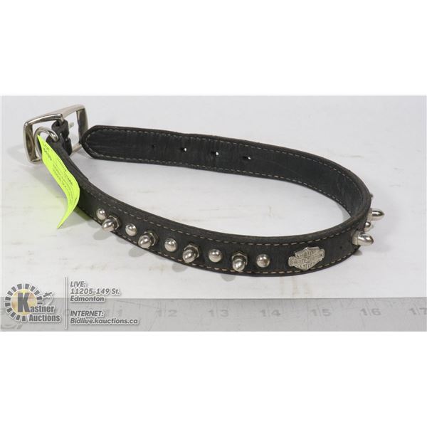STUDDED LEATHER HARLEY DAVIDSON DOG COLLAR