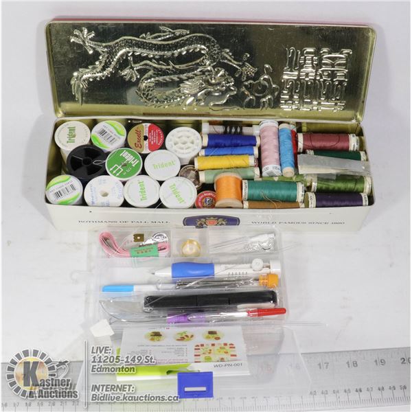 QUILTING PUNCH SET & LARGE AMOUNT OF THREADS