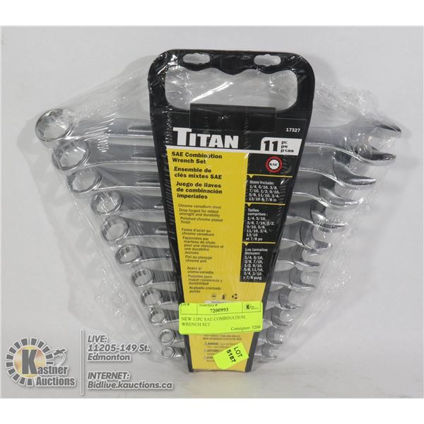 NEW 11PC SAE COMBINATION WRENCH SET