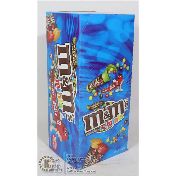 BOX OF 24 30G CONTAINERS OF M&M MINIS