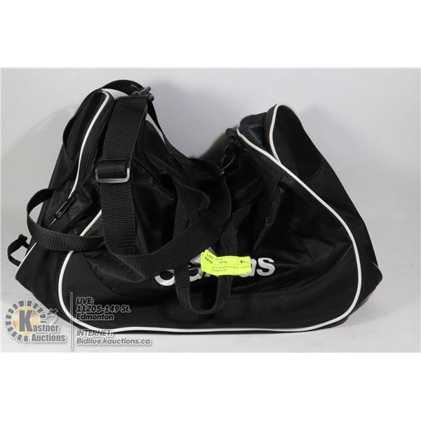 ADIDAS BLACK SPORTS BAG - WHITE TRIM, MULTIPLE
