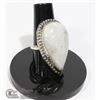 Image 1 : #113-MOONSTONE RING SIZE 7.5 JEWELRY/ HEALING MINERAL/ SILVER PLATED