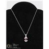 Image 1 : #175-PINK SAPPHIRE PENDANT/ NECKLACE 18" JEWELRY/ .925 STERLING SILVER