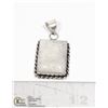 Image 1 : #145-MOONSTONE PENDANT JEWELRY/ HEALING MINERAL/ SILVER PLATED