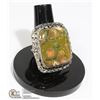 Image 1 : #118-OCEAN JASPER RING SIZE 9 JEWELRY/ HEALING MINERAL/ SILVER PLATED