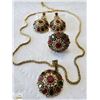 Image 2 : COMPLETE SET OF ETHNIC EARRINGS, RING SZ 7 & CHAIN WITH PENDANT
