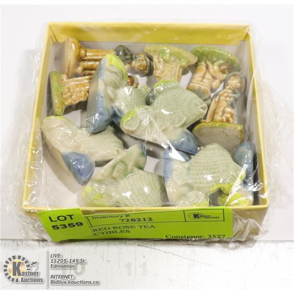 WADE RED ROSE TEA COLLECTIBLES 5 X LIL BOY BLUE (BROWN AND BLUE HATS), 6 FANTAIL GOLDFISH