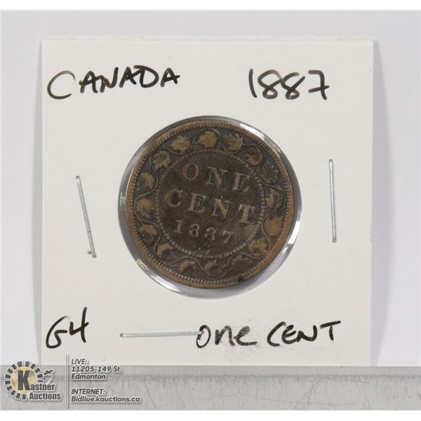 1887 CANADIAN ONE CENT COIN- G4